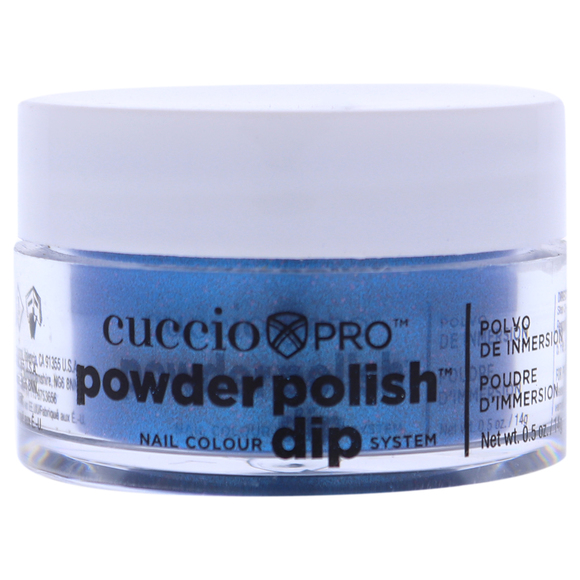 Pro Powder Polish Nail Colour Dip System-Blue With Pink Glitter-Cuccio Colour - Picture 1 of 2